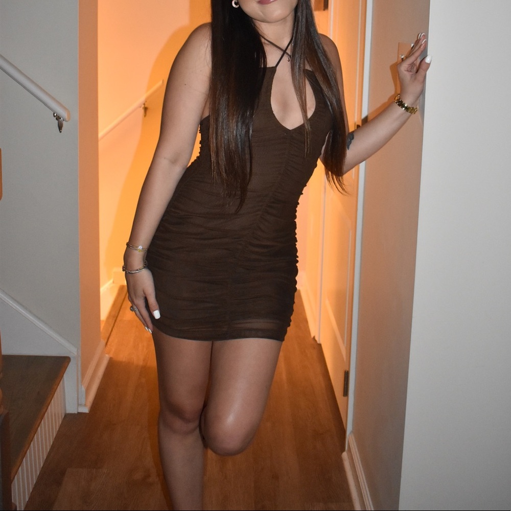 Brown Princess Polly Mini Dress